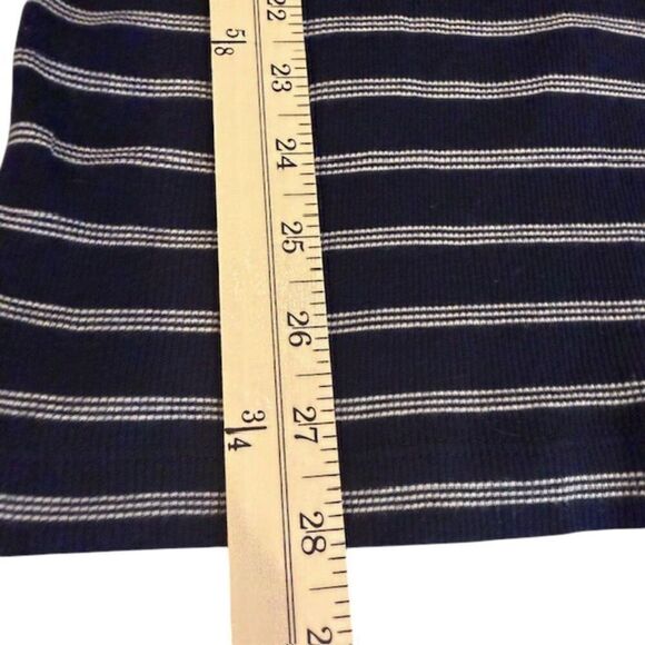 Vince Navy Blue and White Striped Ribbed Knit Long Tank Stretch Size Medium - Picture 8 of 9